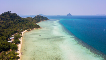 Aerial view of Koh Kradan, Trang Thailand.The World’s Most Beautiful Beach 2023