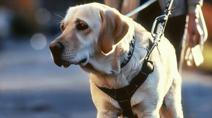 Labrador, guide dog - helps a person