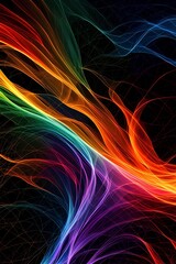 Fototapeta premium Abstract fire flames with vibrant rainbow colors vibrant bright spectrum blaze burn fiery heat warm glow background image 