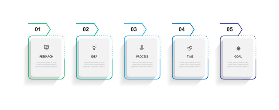 Design business template infographic vector element with 5 step layout 
