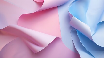 Generative AI : Abstract background of pink and blue paper, minimal geometric concept design
