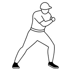 baseball player silhouette vector
