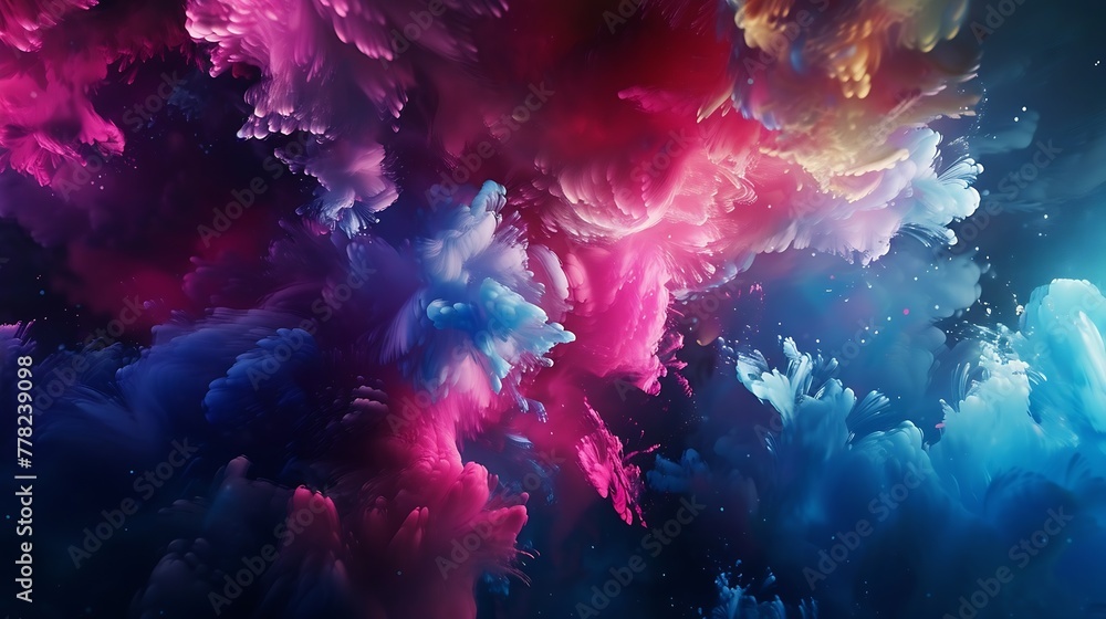 Aufkleber generative ai : a mesmerizing 3d abstract multicolor visualization