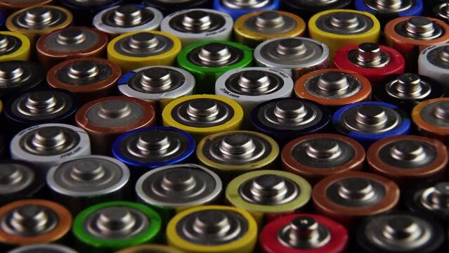 Colorful Big Batteries in Background