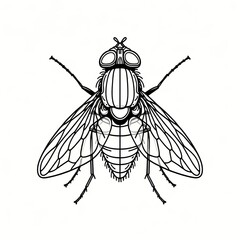 Sketch fly, mosquito, line art, isolated on white background, summer, spray, line art, silhuette, black and white illustration, ink