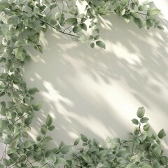 Leaves background for product display, light and shadow, 3d