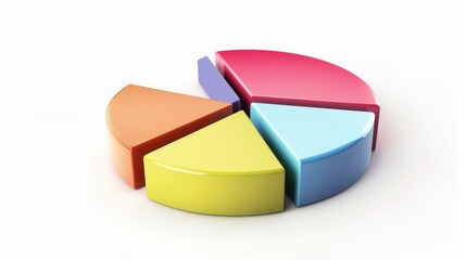 Fototapeta premium Pie chart illustrating the distribution of trading volume by asset class in a leading online trading platform no splash