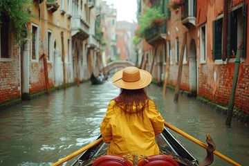 Tuinposter Canal Gondola Ride Romantic gondola ride through picturesque urban canals © create