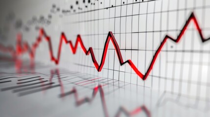Fototapeta premium Interest rates timeline, showing central bank rate decisions and their correlation with economic expansion or contraction phases hyper realistic