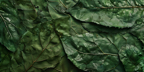Organic leaf veins pattern in vibrant green background