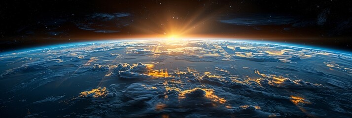 celestial marvel: sun's farewell to earth's atmosphere