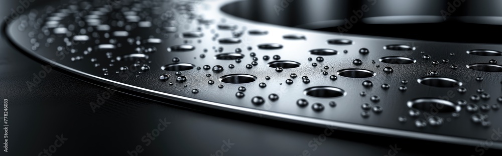 Poster abstract close-up of computer monitor bezel, sleek and modern