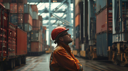 Engineer at a shipping port