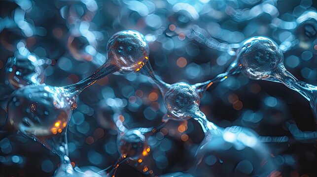 High magnification photo of nanotechnology structure, transparent geometric shapes