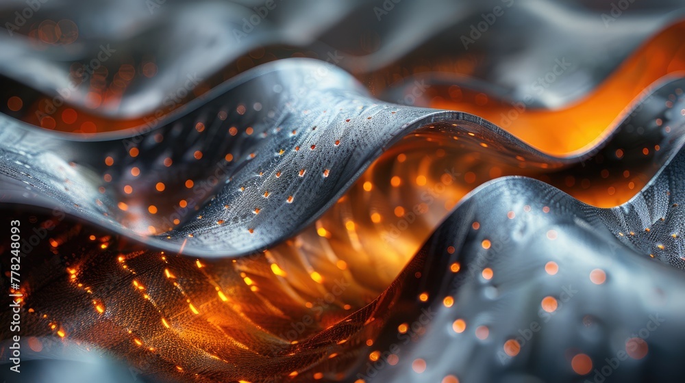 Poster nanofibers weaving together to create a strong material, intricate patterns