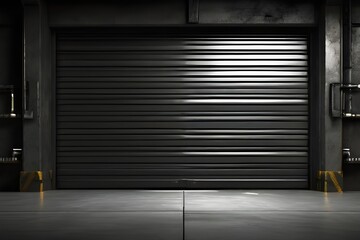 door in a warehouse. Generated AI