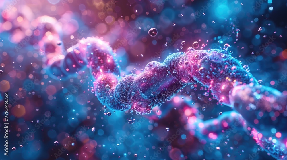 Poster nanotechnology concept with digital elements and futuristic design, abstract background theme in the