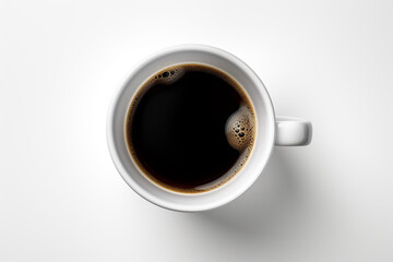 white cup/mug with hot black coffee сreated with Generative Ai