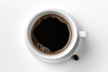 Fototapeta na wymiar white cup/mug with hot black coffee сreated with Generative Ai