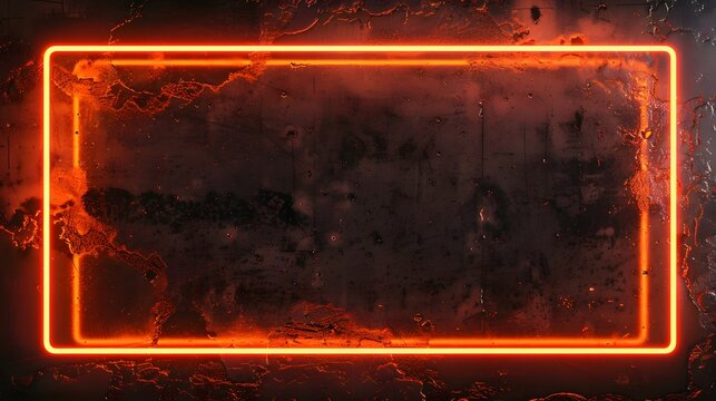 Contemporary black and orange live stream overlay video screen interface frame design, vibrant orange border game overlay video screen frame for engaging live presentations