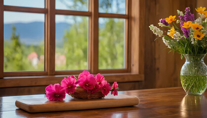 flowers on window sill