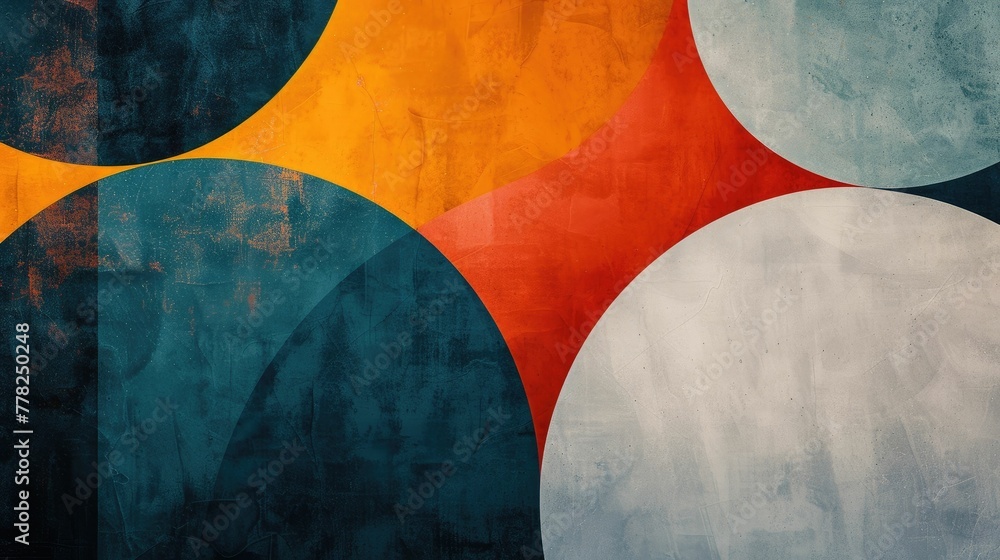 Poster captivating abstract shapes forming a minimalist and visually striking pattern with vibrant colors a