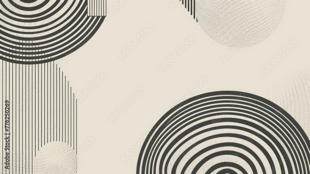 Poster mesmerizing minimalist patterns with clean geometric lines in monochrome tones