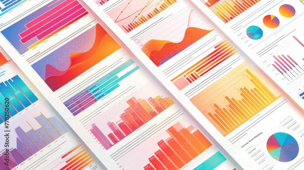 Aufkleber compact and minimalist data visualizations conveying insights through geometric infographics