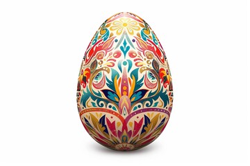 Fototapeta premium Folk artinspired design of an Easter egg with intricate patterns and vibrant colors
