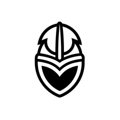 Simple  viking helmet icon. Single soldier warrior helmet icon. 