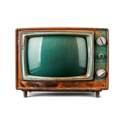 Old tv from 19th, very detailed isolated on white background сreated with Generative Ai