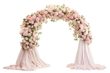 Beautiful wedding flower arch, cut out - obrazy, fototapety, plakaty