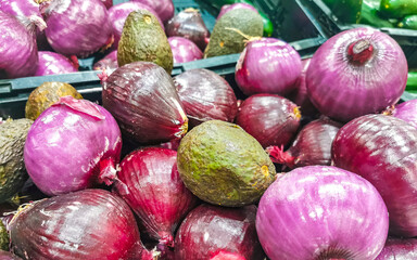 Onions onion red purple and white vegetables on the market