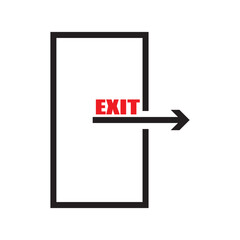 The exit icon. Logout and output, outlet, out symbol. Vector logo. Vector illustration. EPS 10