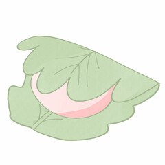 かわいいピンクの柏餅のイラスト