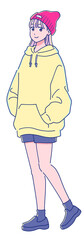 アニメ風のおしゃれな女の子