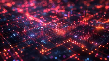 Naklejka premium Quantum Cryptography securing Data Encryption in a Cybersecurity hub