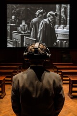 Naklejka premium Virtual reality courtroom drama