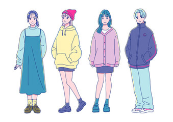 アニメ風のおしゃれな女の子