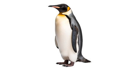 Fototapeta premium Emperor penguin bird standing, isolated on transparent background
