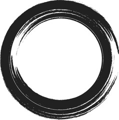 Grunge circle frame. Grunge circle drawn with brush strokes. A circle drawn in ink.