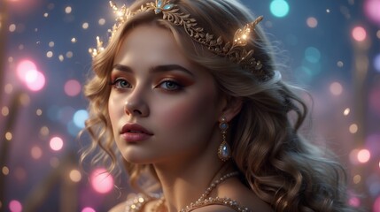 Fairytale portrait of a beautiful young woman