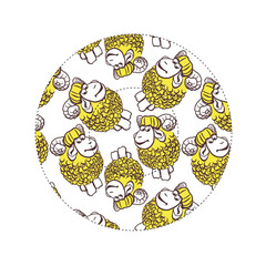Round icon with rams pattern, cupcakes form temlpate