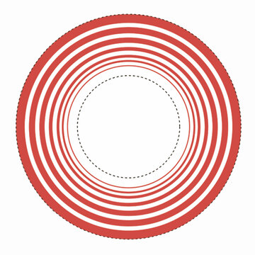 Round icon with red circles pattern