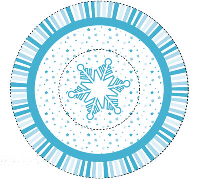 Round icon with New Year snow pattern