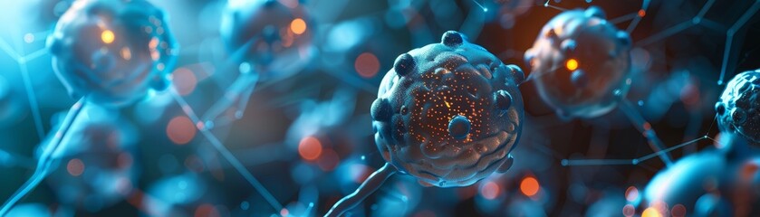 Nanoparticles for drug delivery and imaging, bio engineering backdrop, futuristic background - obrazy, fototapety, plakaty