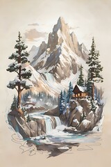 landscape with snow