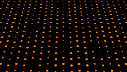 Abstract technology wave of particles orange color Big data and connection, networking motion dots and lines.Rounded Border loop Checkered Halftone Pattern  round Particles Subtle Texture  Art Design.