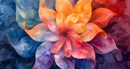 Crafted with vibrant hues and dynamic textures, this abstract splash art wallpaper captivates with its unique energy