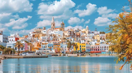 Fotobehang beautiful mediterranean landscape,created with Generative AI tecnology. © henvryfo